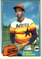 1981 Topps Baseball Cards      491     Gordy Pladson RC
